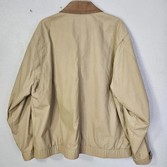 Vintage Men's London Fog Bomber Style Beige Jacket Preppy Casual Size L - Picture 7 of 11